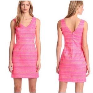 Lilly Pulitzer Laidley Sheath Dress Neon Pink Metallic Boucle Sz 6‎ NEW $278